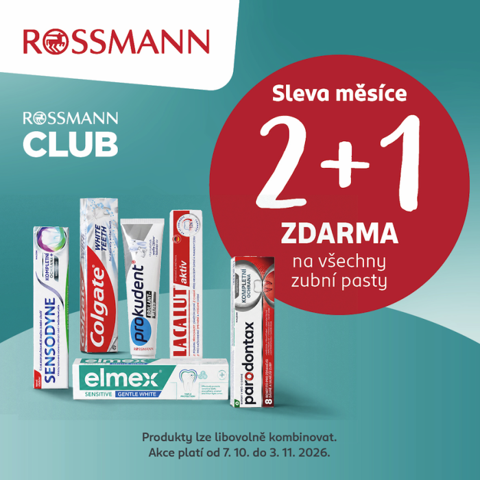 Sleva měsíce v ROSSMANN: 2+1 ZDARMA.
